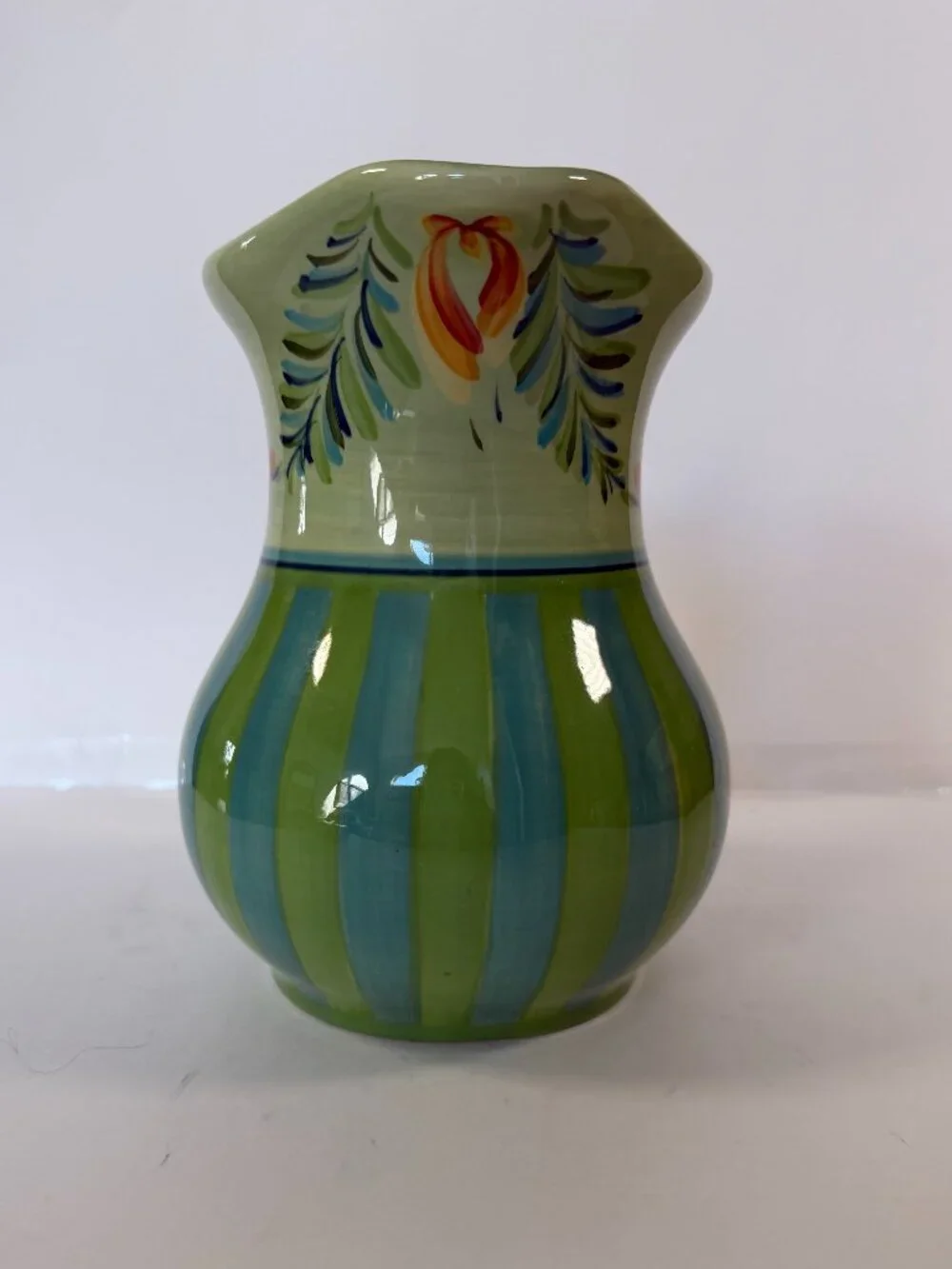 Southern Living at Home Gail Pittman Hand Painted Pitcher  - Provence/Green